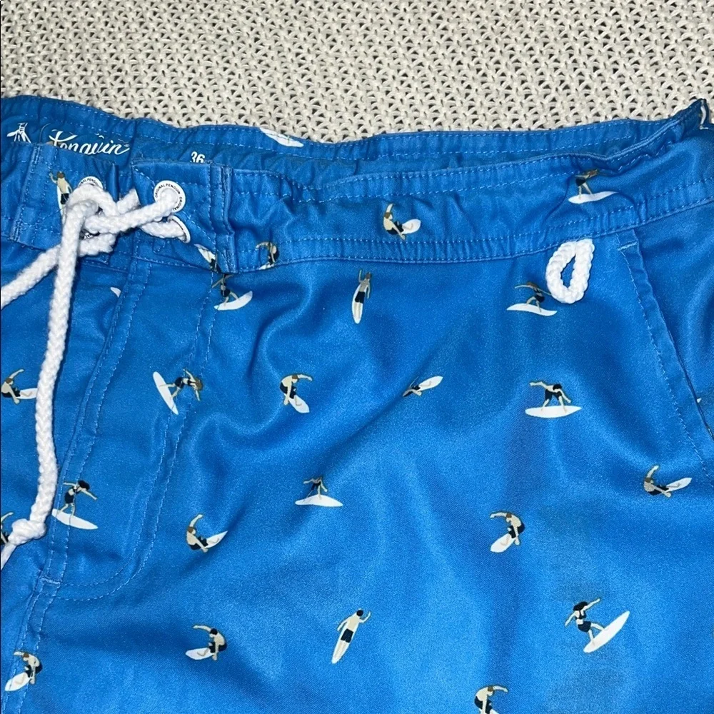 Original Penguin Light Blue Swim Trunks with Seagull Design
